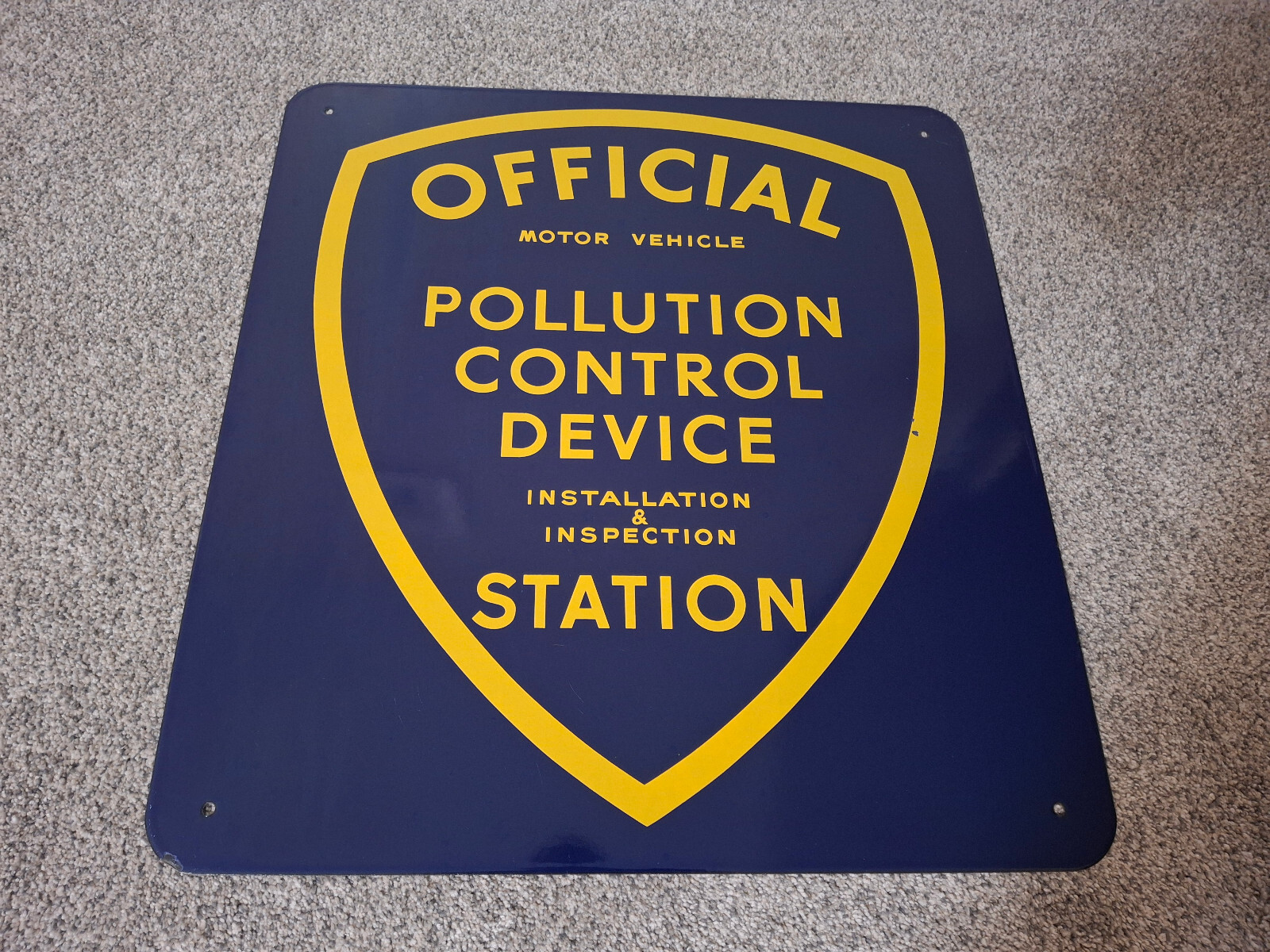 Vintage RARE CA DMV Motor Vehicle Car Pollution Porcelain Advertising Sign