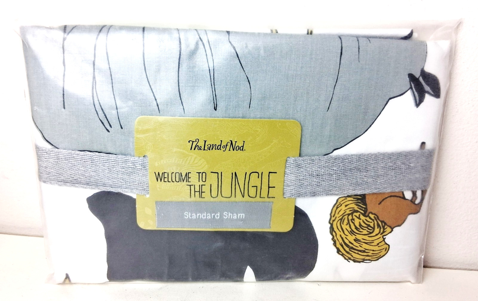 Land of Nod Jungle Animals 26″ x 20″ Standard Pillow Sham Cotton New in Pack