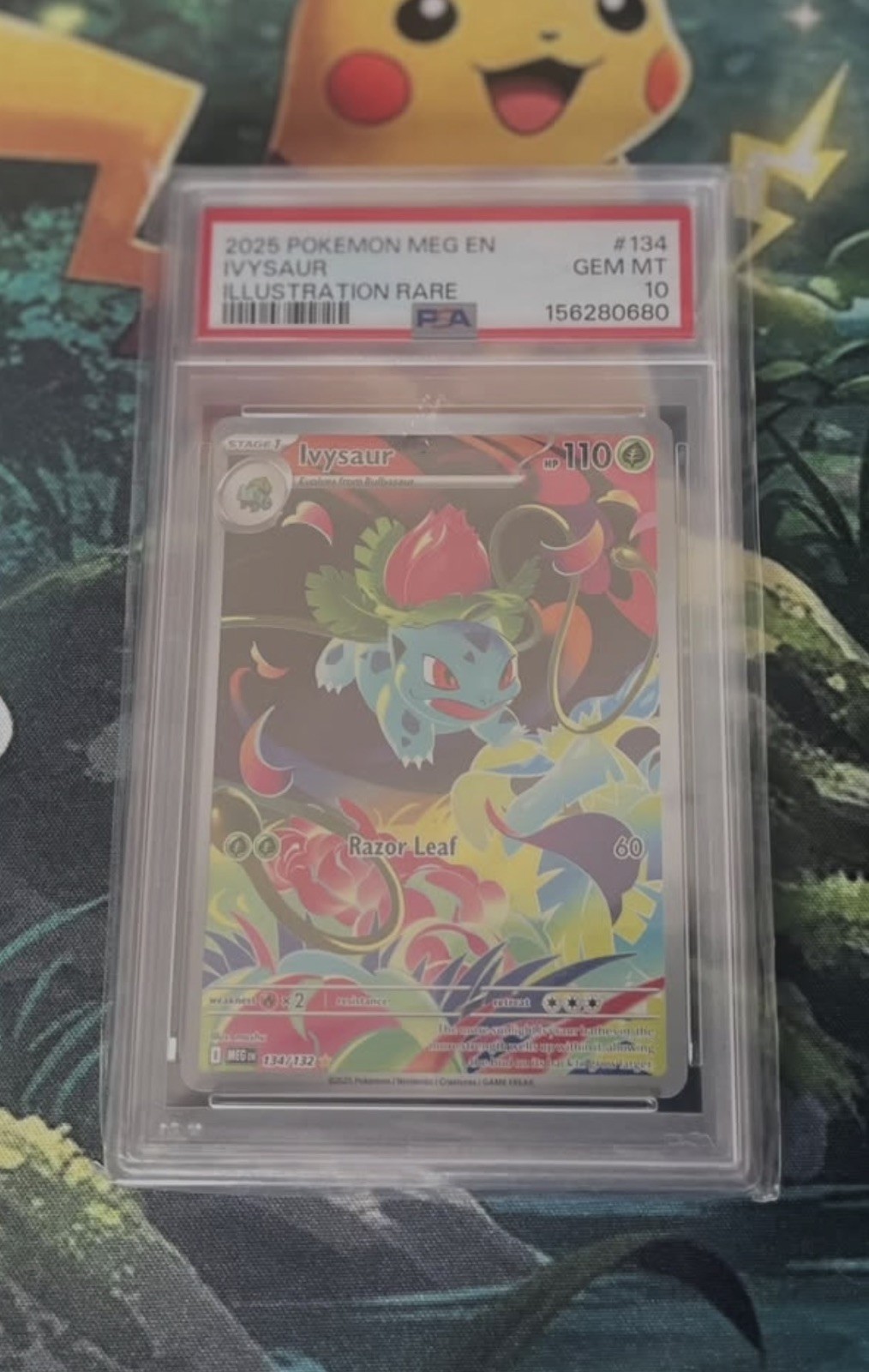 2025 Pokemon Meg EN-Mega Evolution 134 Ivysaur Illustration Rare PSA Gem 10