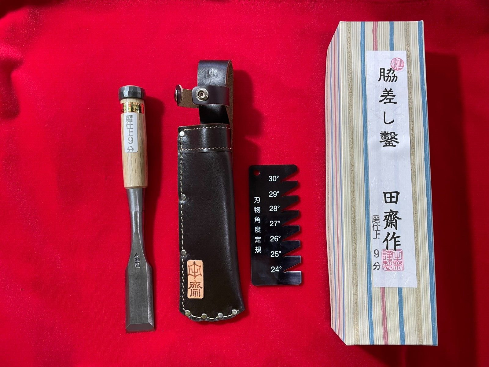 Japanese Chisel oire nomi “Wakizashi” Akio Tasai 27mm polished with ruler 田齋