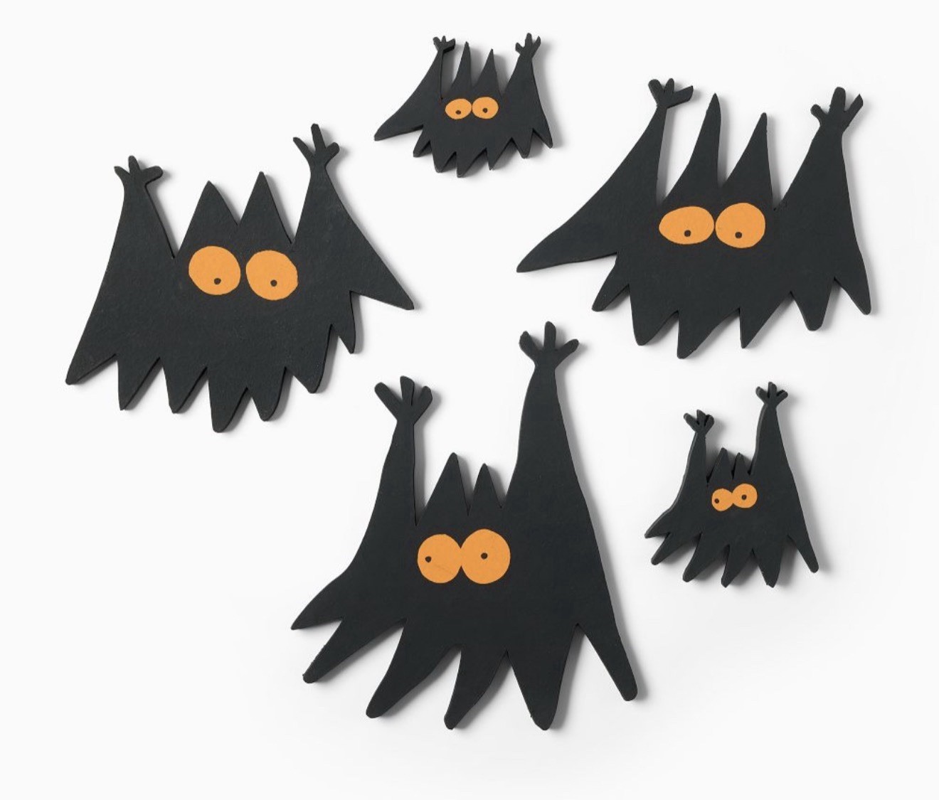 West Elm Ed Emberley Papier-Mache Bats Halloween Decor Set Of 5 New, Sealed!