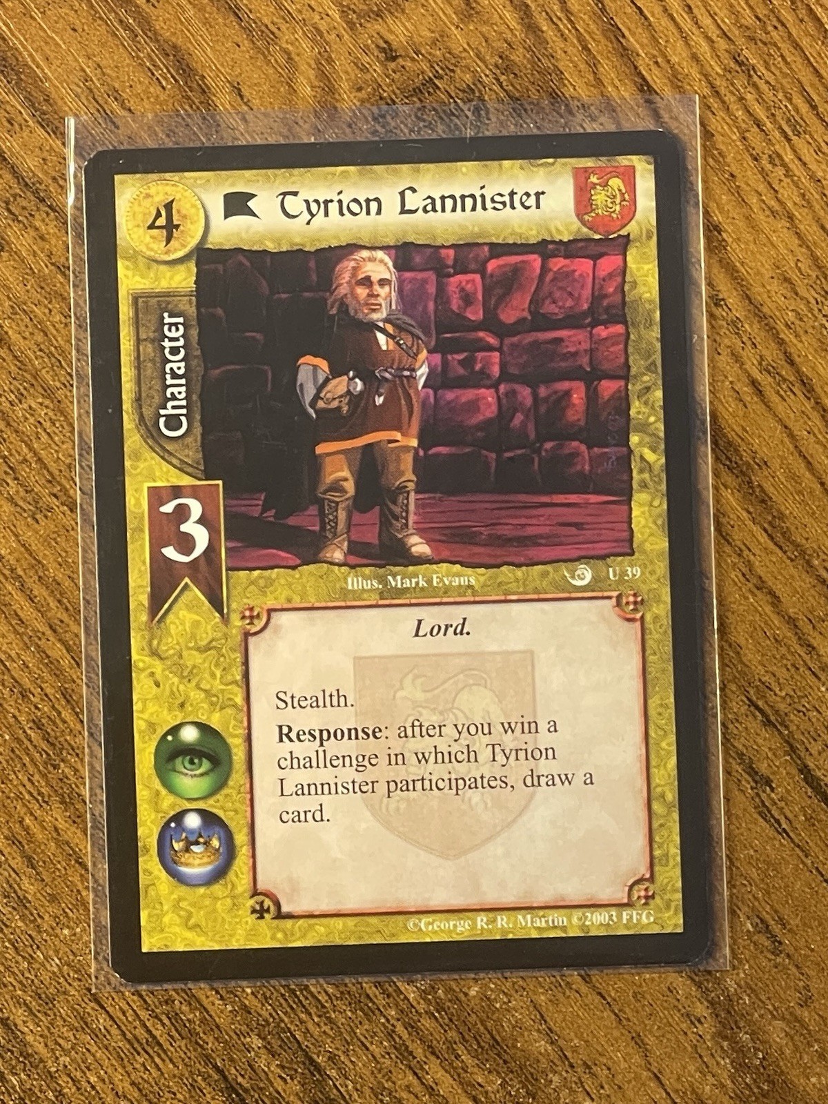 2003 FANTASY FLIGHT GAME OF THRONES TCG TYRION LANNISTER ICE AND FIRE
