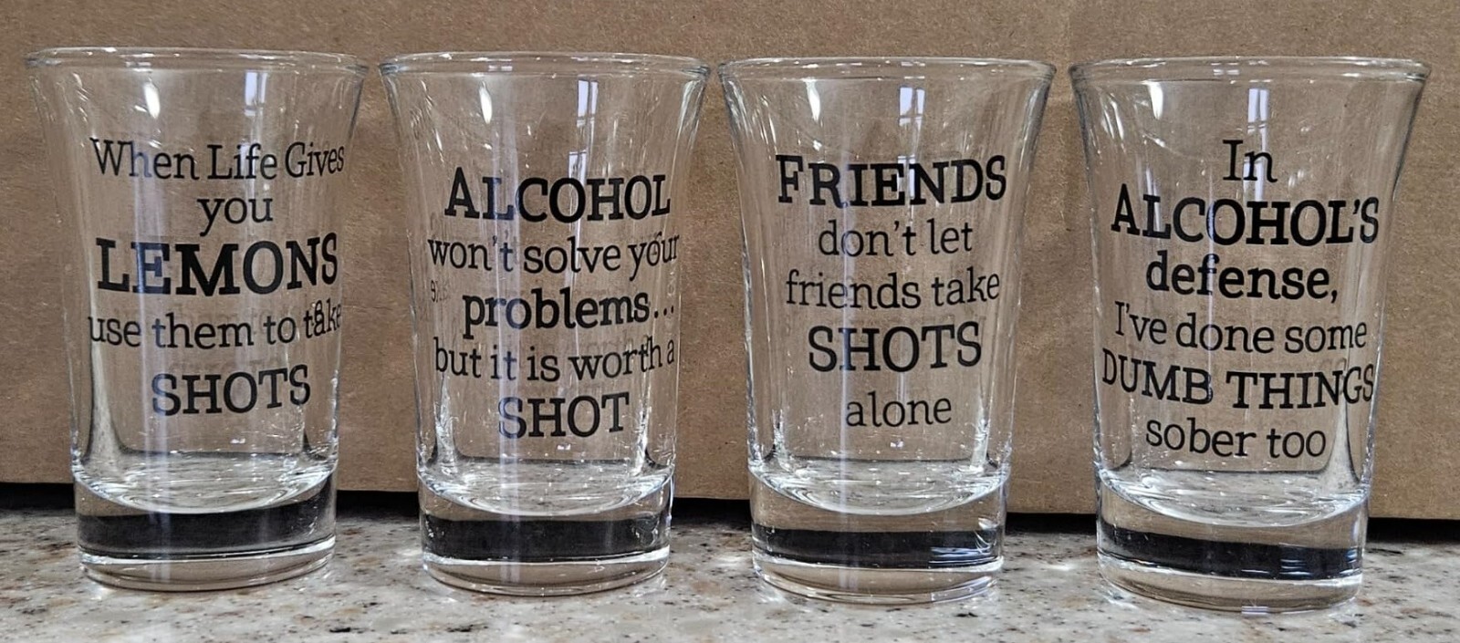 Shot Glasses Set of 4, 4 Count (Pack of 1), Clear