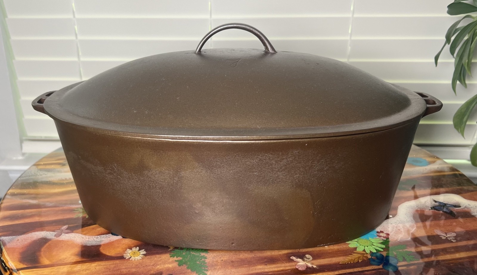 Wagner Sidney O #7 Vintage Cast Iron Oval Roaster, Rare