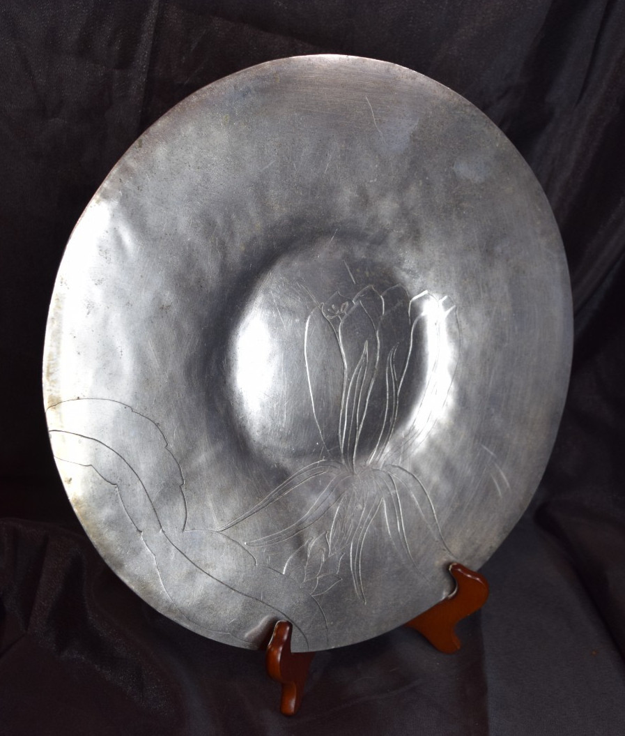 Vintage 14″ Grossman Moody Silver Plate Charger- Night Blooming Cereus