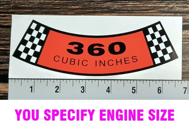 Ford 360 Mustang Bronco Falcon Ranchero Truck Air Cleaner sticker *ANY CID*