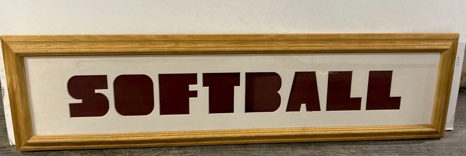 Vintage Softball Keepsake Picture Photo Frame Wall Hanging Frame 21”Long
