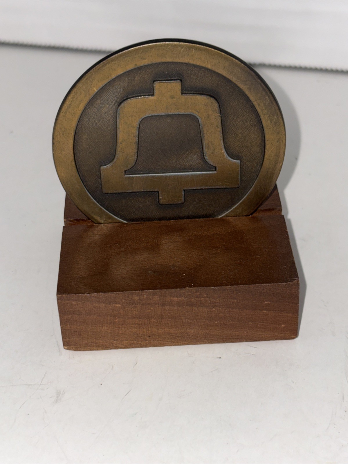 Bell Telephone System Medallion 1983 THE END OF AN ERA Ma Bell Bronze W/ Base