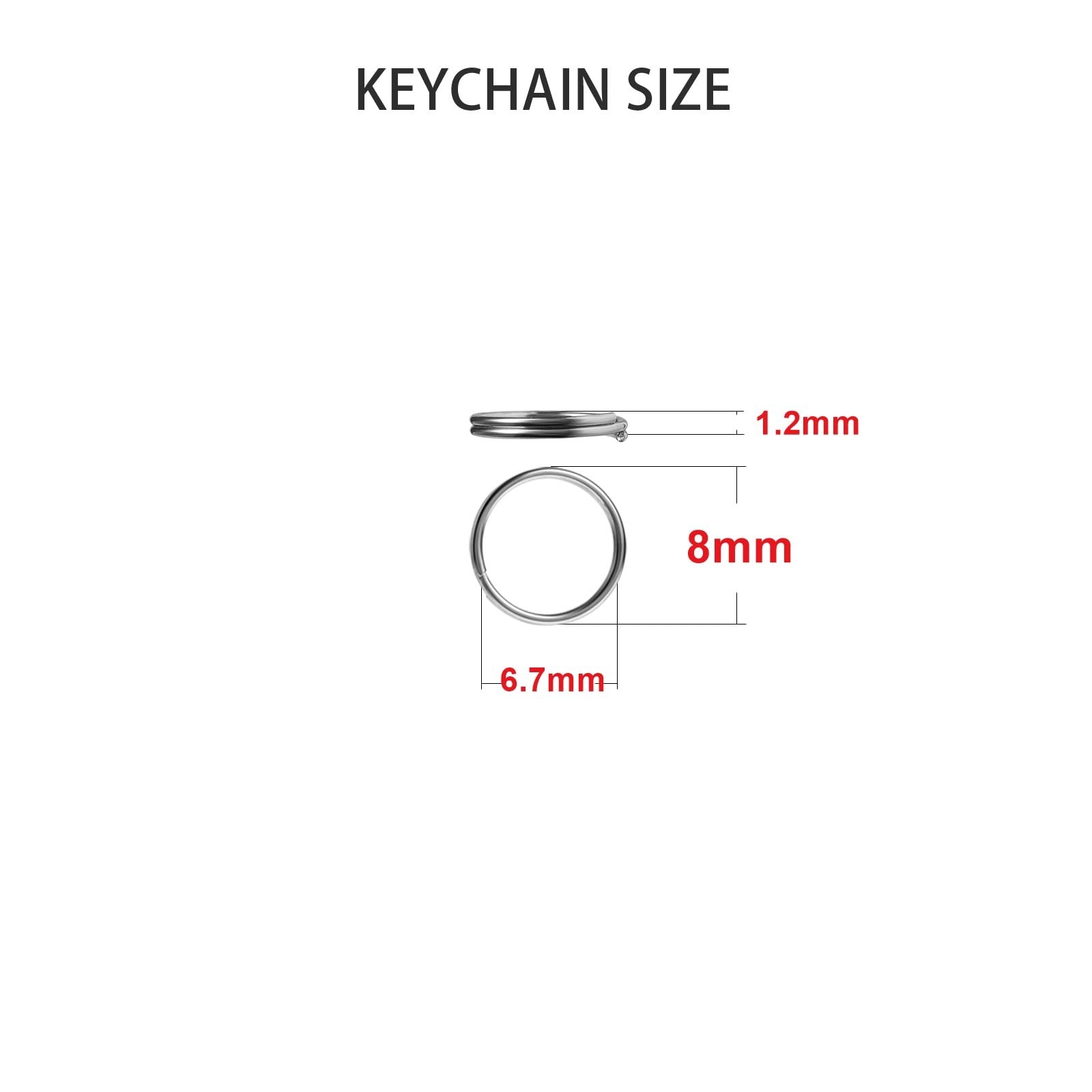 200pcs 8mm Mini Split Jump Ring With Double Loops Small Round Metal Silver Key R
