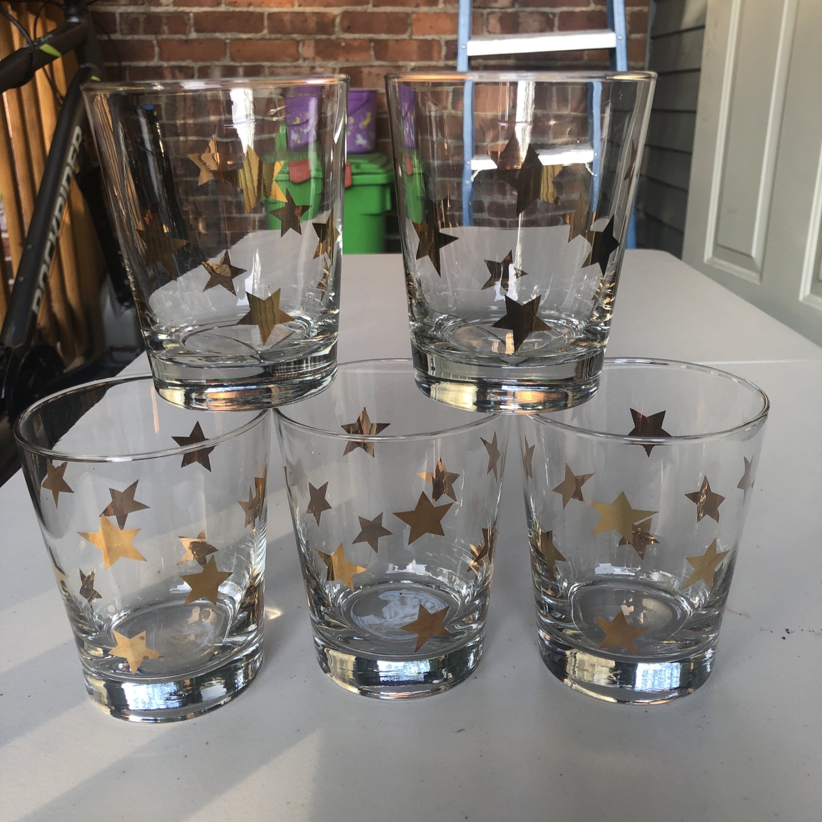 Vintage MCM Libbey Star Tumblers/ Whiskey Glasses ~ Set of 5