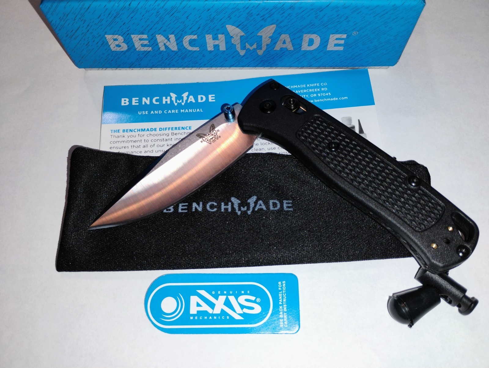 Benchmake Bugout 535 Black Handle S90V Satin or black Blade ships from USA