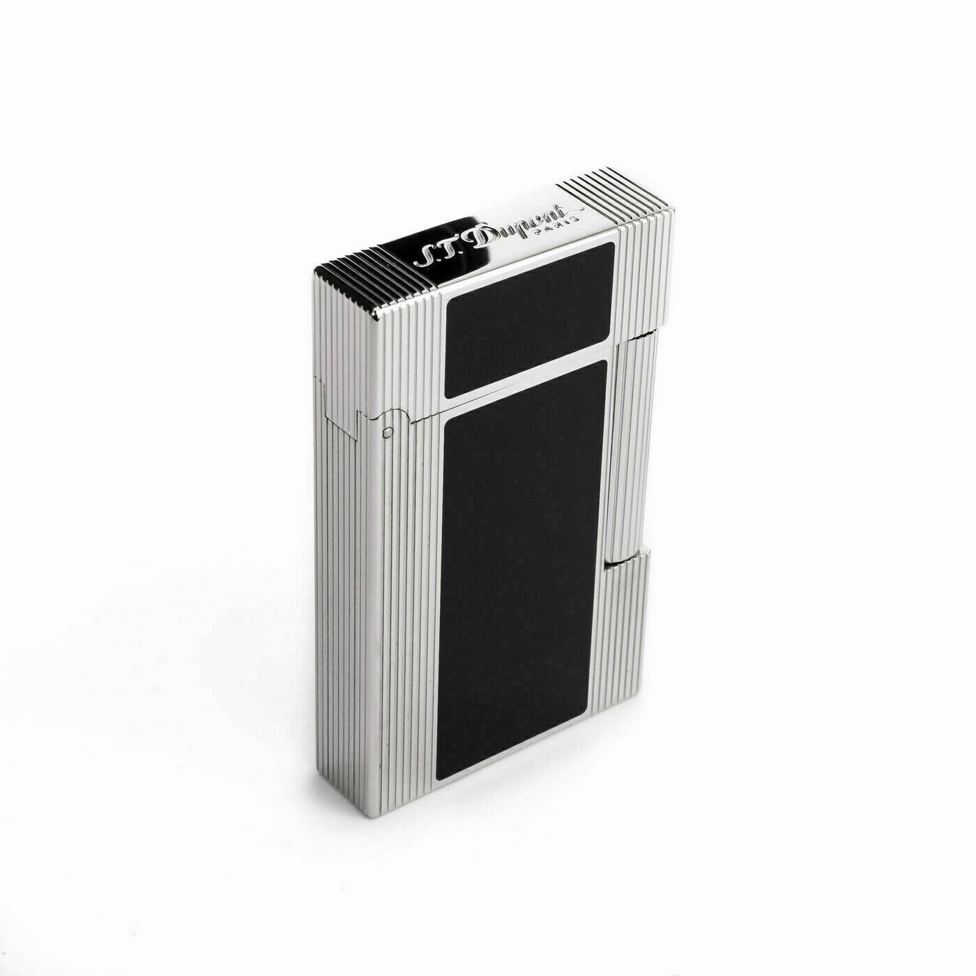 S.T. Dupont Line 2, Palladium & Black Lacquer Lighter, 016380 (16380) New In Box