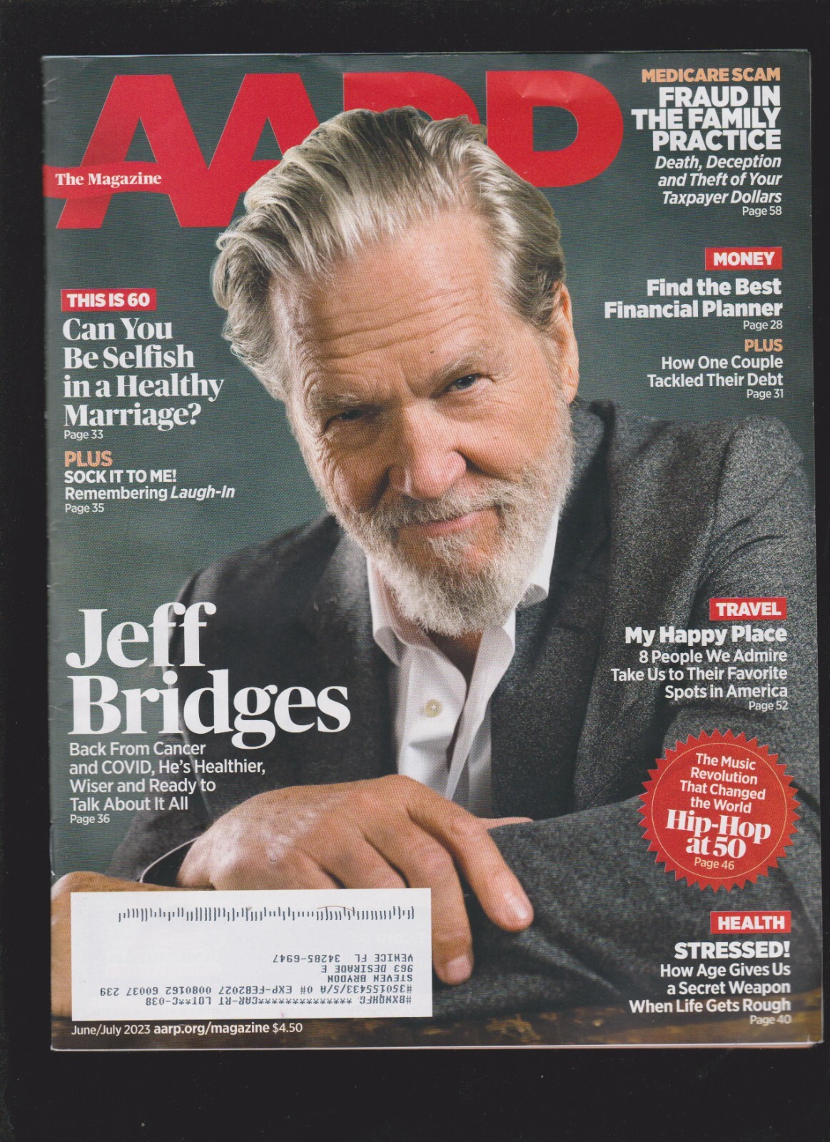 AARP Magazine June / July 2023 Jeff Bridges
