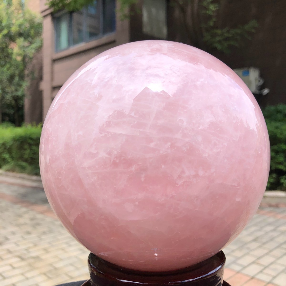 8.99LB Rare Natural Pink Crystal Ball Quartz Crystal Reiki Healing 1607