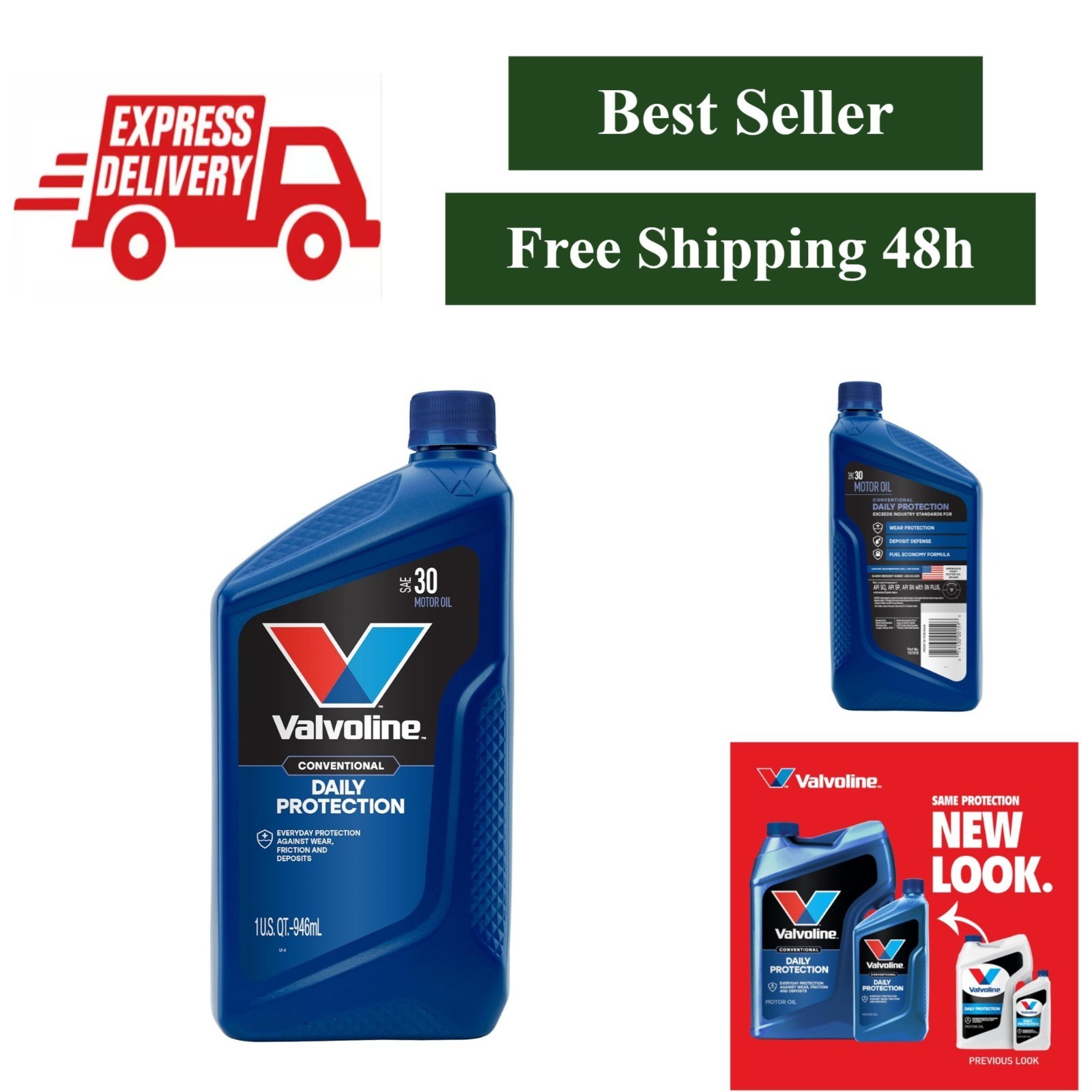 Valvoline Daily Protection SAE 30 Motor Oil 1 QT – Original Sign