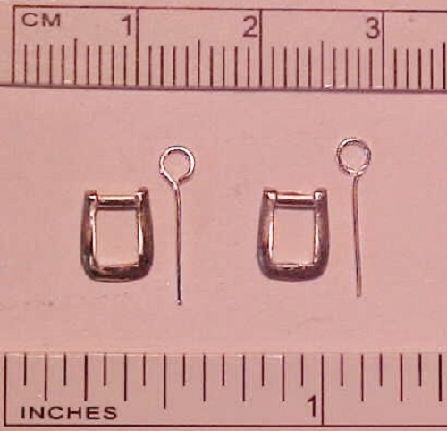 1:9 Scale BUCKLES WITH WIRE TONGUES for 1/8″ Leather Lace – White Bronze PAIR