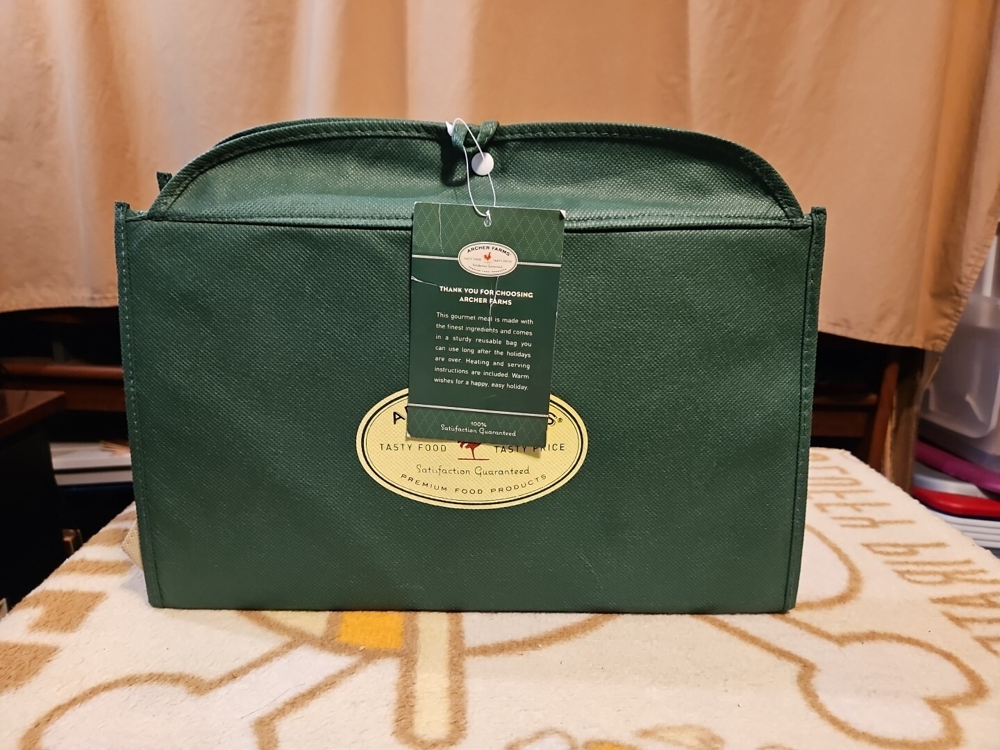 Archer Farms 100% Polypropylene Reuseable Greenbag Approx 20 X 15 X 20 With Tag
