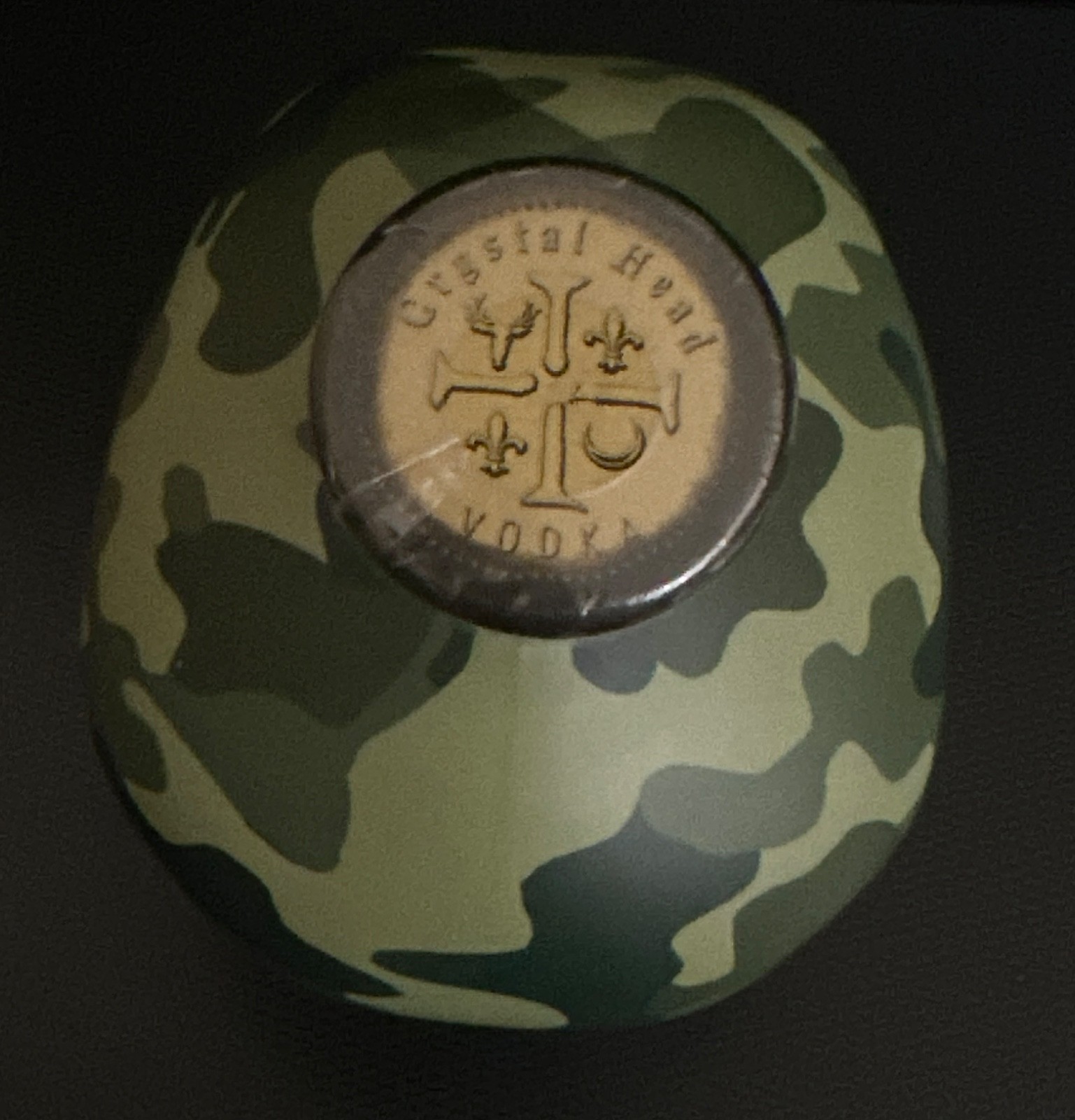 RARE Crystal Head Vodka Limited Edition CAMO skull bottle EMPTY with cap