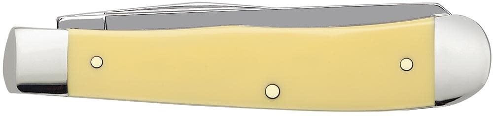 CASE XX KNIFE – TRAPPER YELLOW SYNTHETIC HANDLES – #161 – CARBON STEEL BLADES