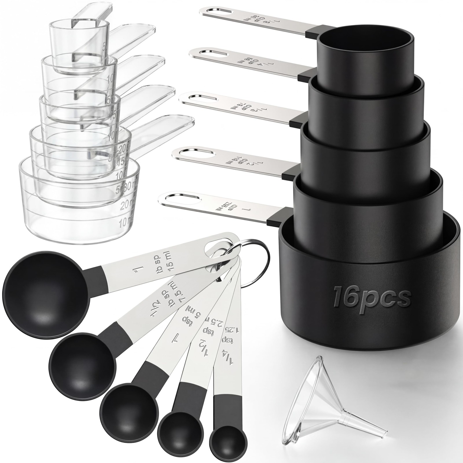 16pcs Measuring Cups And Spoons Set, Measuring Spoon Set With Metric And Us