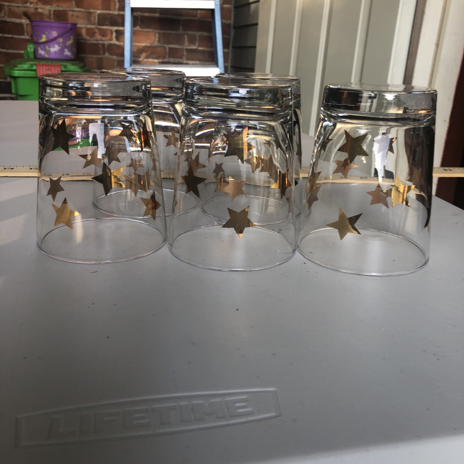 Vintage MCM Libbey Star Tumblers/ Whiskey Glasses ~ Set of 5