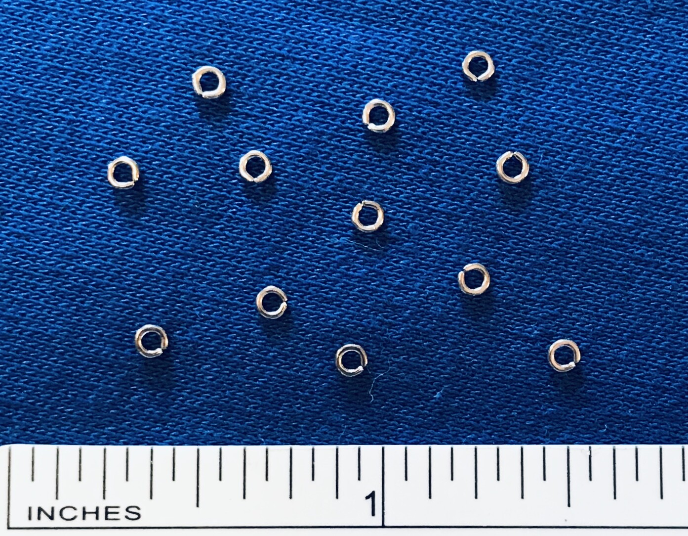 #TJR1(IR) TINY JUMPRINGS 1mm inside/2mm outside SILVER TONE Set-of-12 Jump Rings
