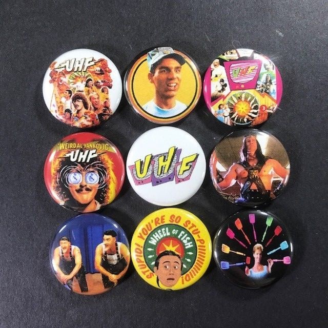 UHF 1″ Button Pin Set Weird Al Yankovic Classic Comedy Kramer Michael Richards