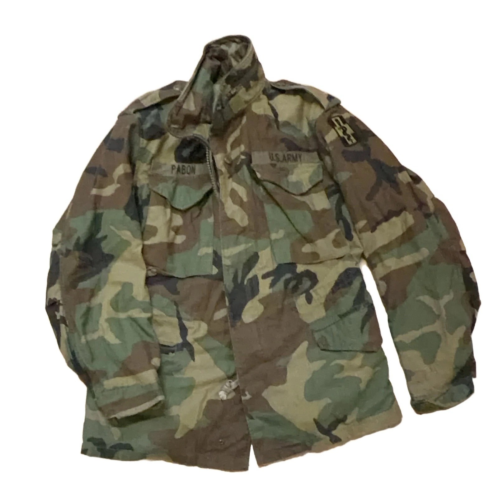 U.S. Army M-65 Field Jacket Woodland Camo Small Regular Original Medical Corps