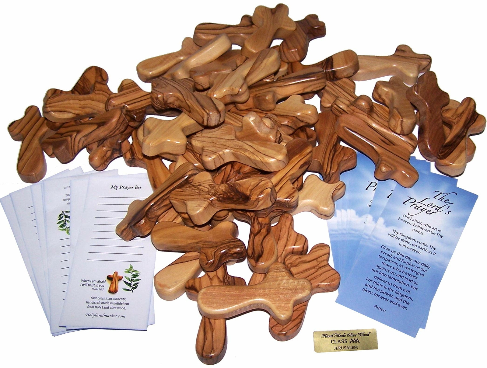 50 Small Pocket Holding Comfort Crosses, Hand Crosses (2.5 x 1.35 Inches, 50)