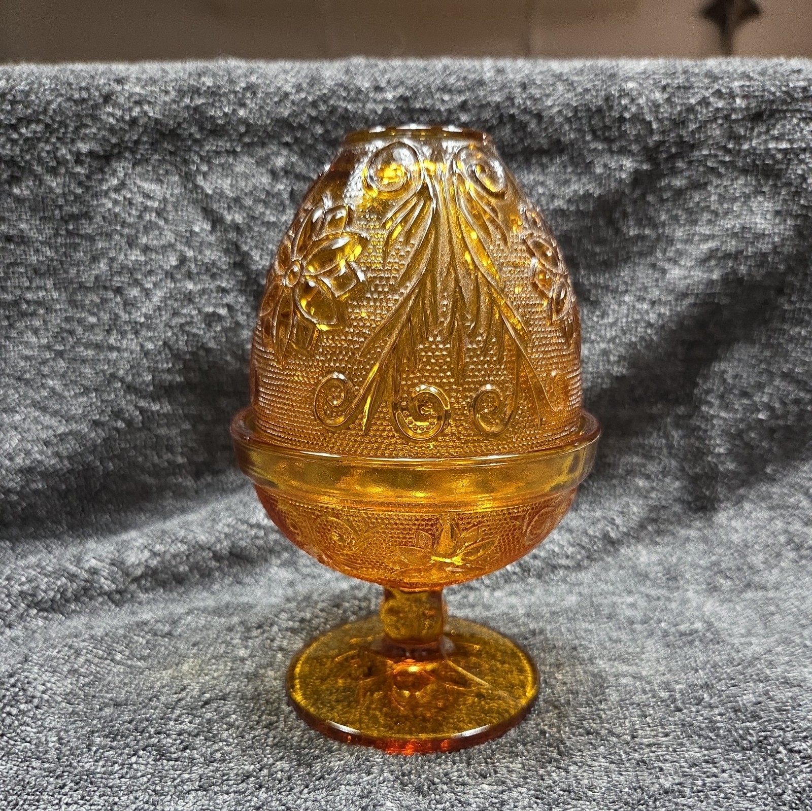 Vintage Indiana Glass Fairy Lamp Amber 5 7/8″ Tall – MINT CONDITION