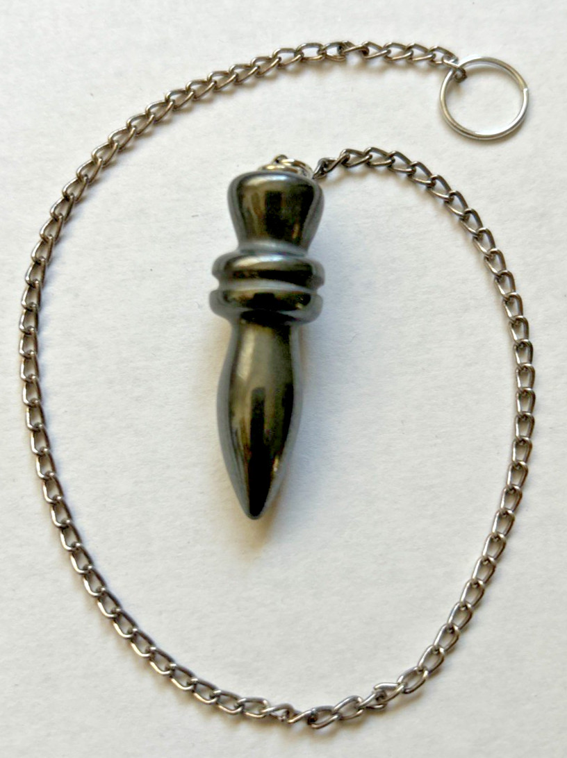 Dowsing Hematite Pendulum Crystal Mineral Reiki Divination Healing GREAT ENERGY!