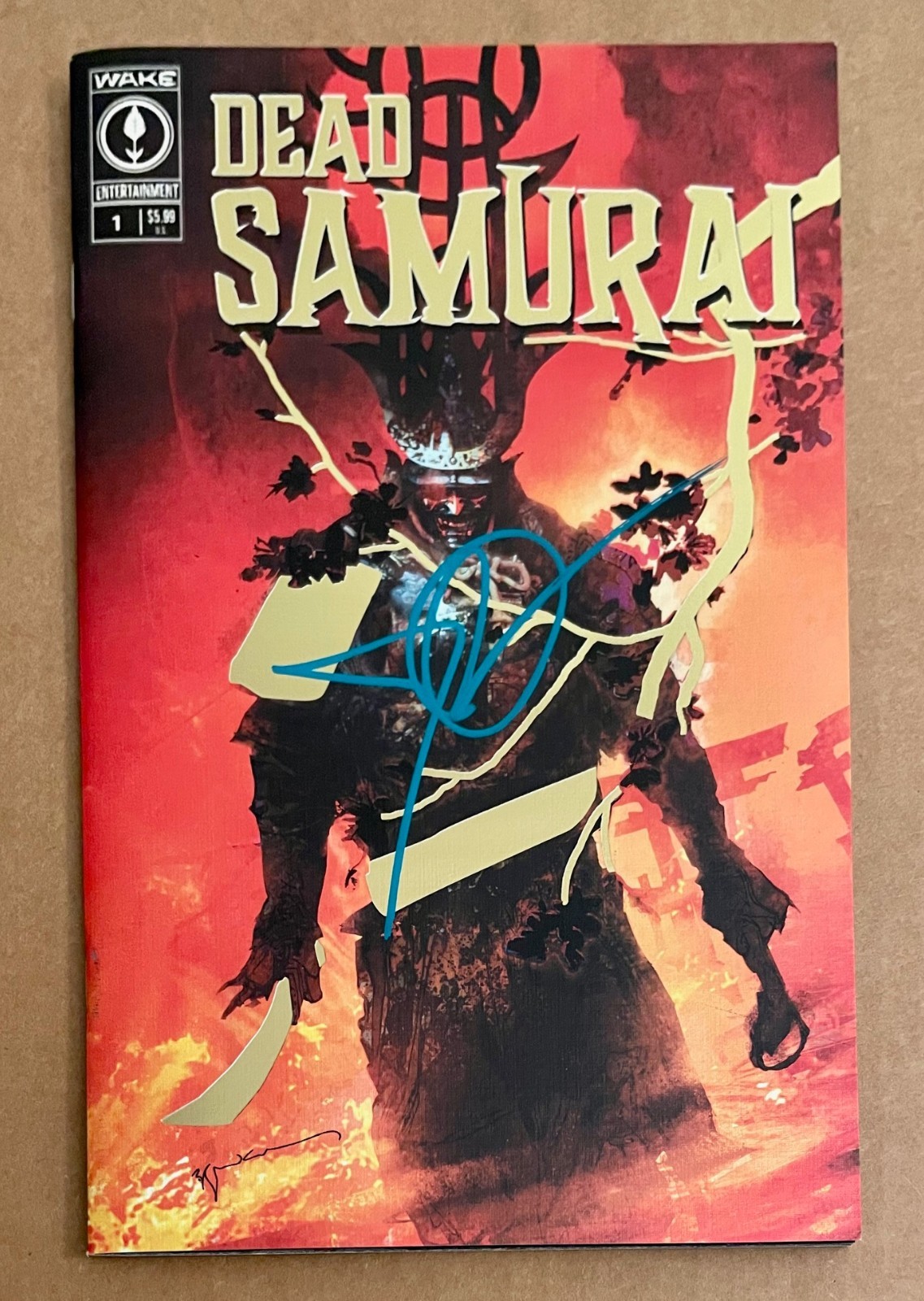 Dead Samurai #1 Gold Foil Variant SIGNED John Dolmayan Wake Entertainment