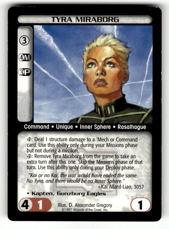 BattleTech Tyra Miraborg 1997 Wizards of the Coast CCG #1