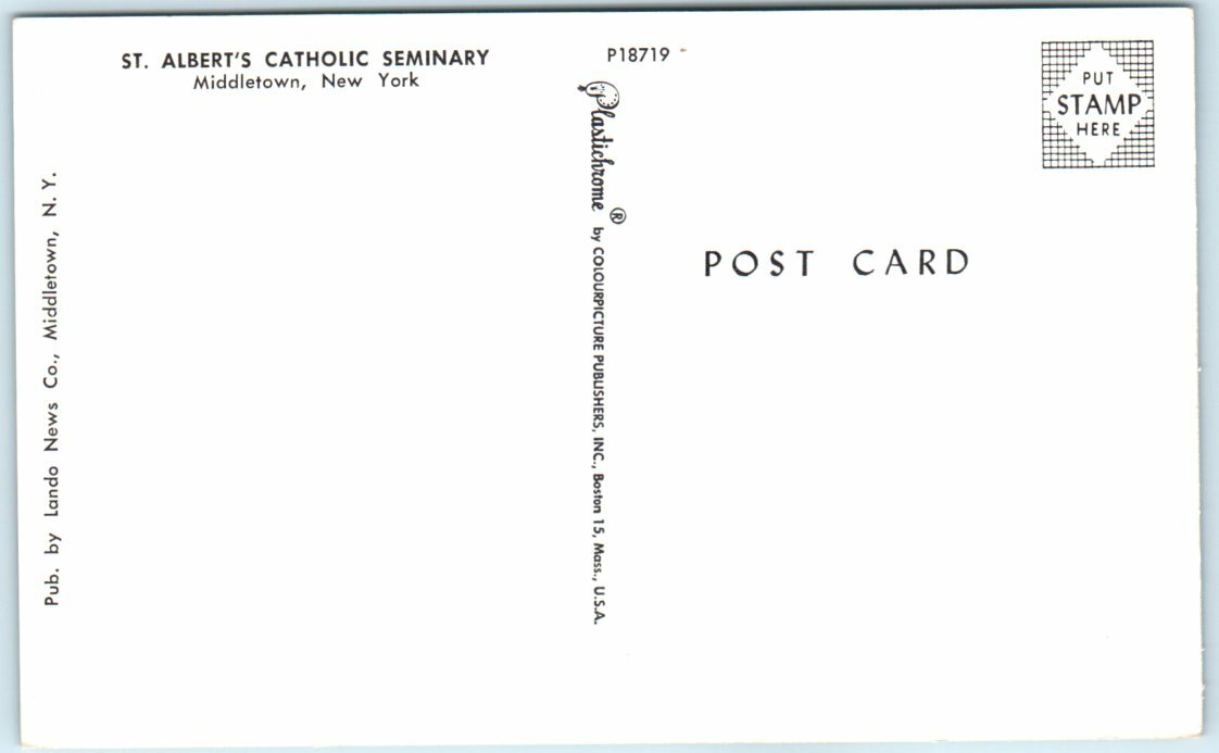 Postcard – St. Albert’s Catholic Seminary – Middletown, New York