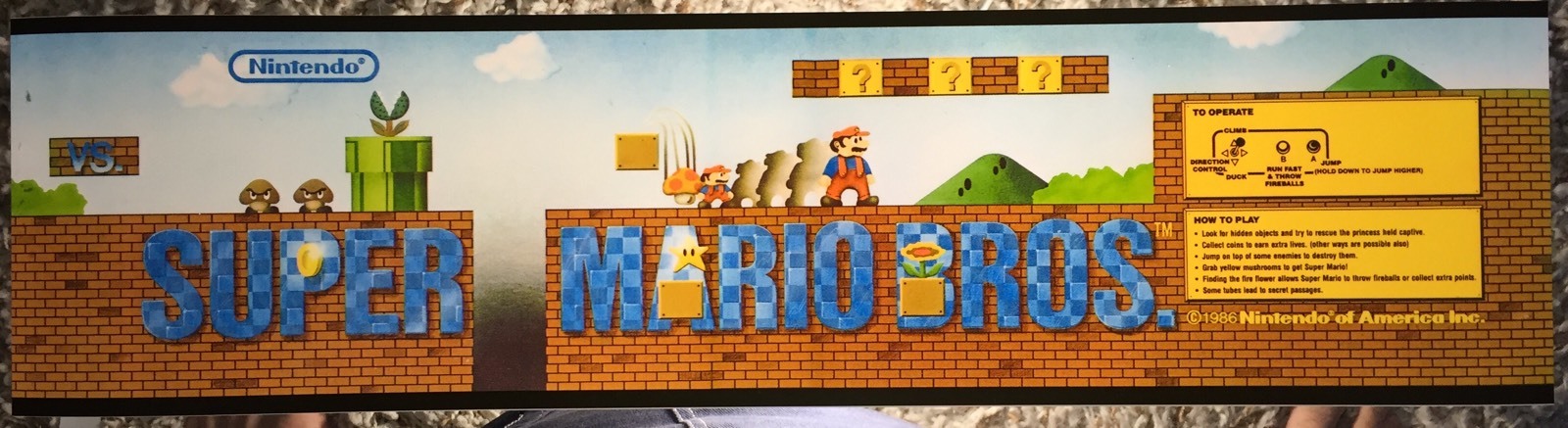 Super Mario Bros Arcade Marquee 26″ x 8″