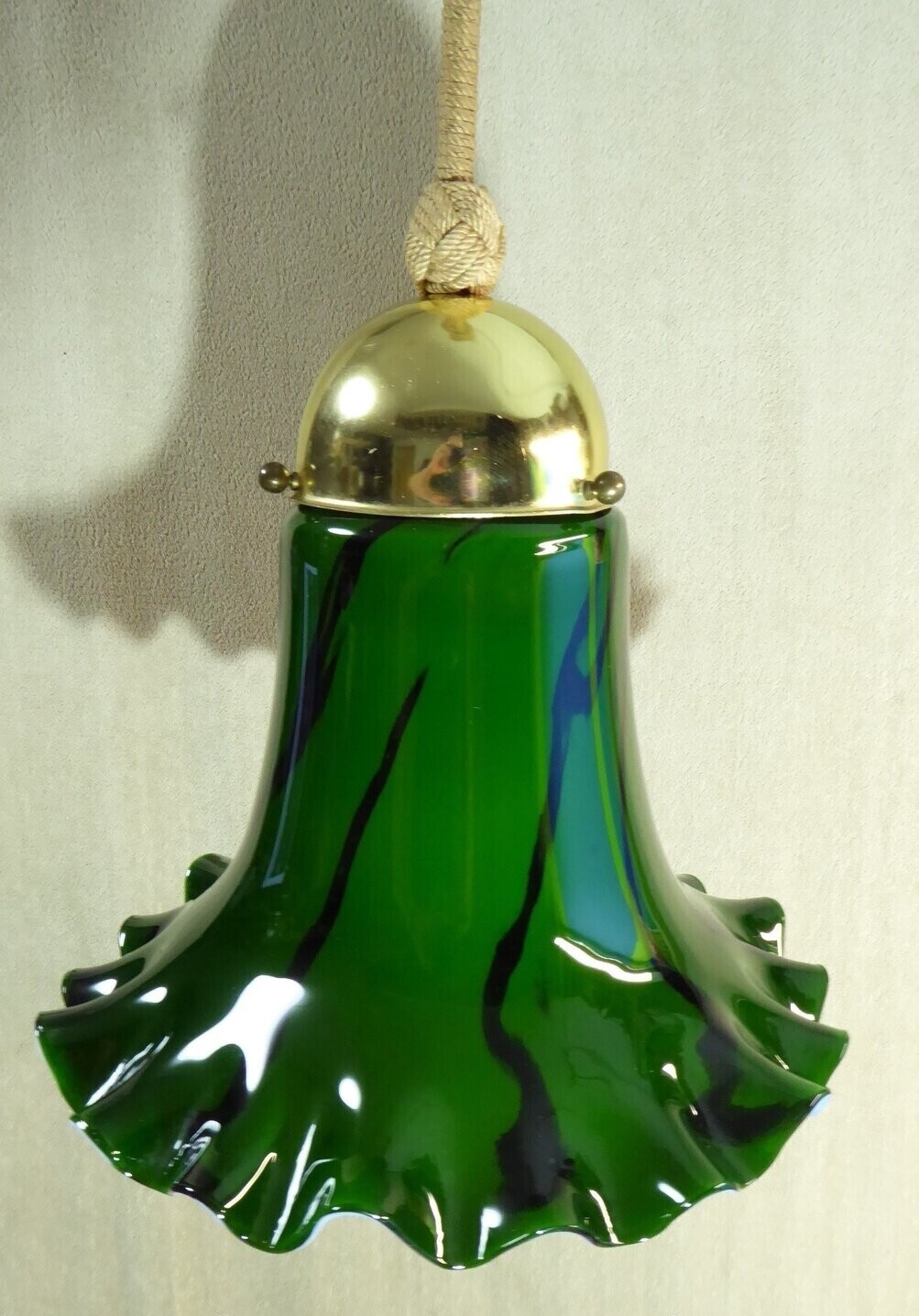 Peill & Putzler Green Glass Hanging Lamp Pendant Light Glass Light Lamp Ceiling