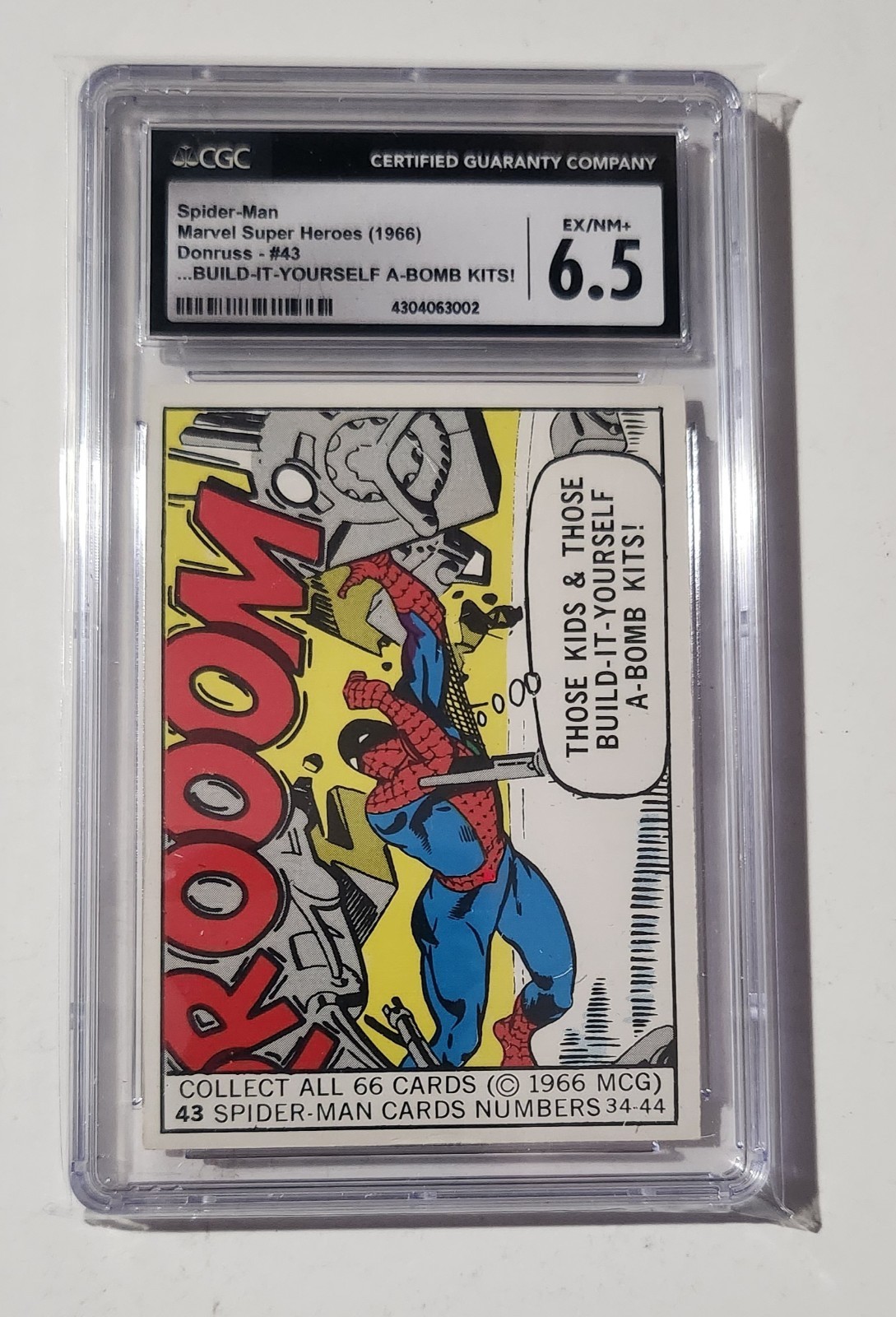 1966 Donruss Marvel #43 SPIDER-MAN Rookie Year CGC 6.5