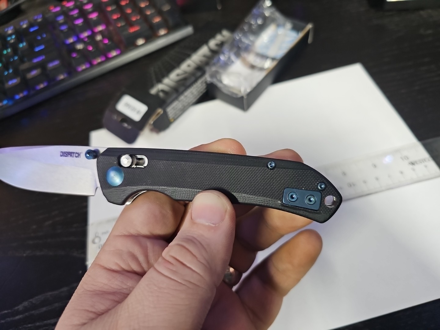 Dispatch D2 G10, Axis Lock Pocket Folding Knife EDC Reversible Pocket Clip