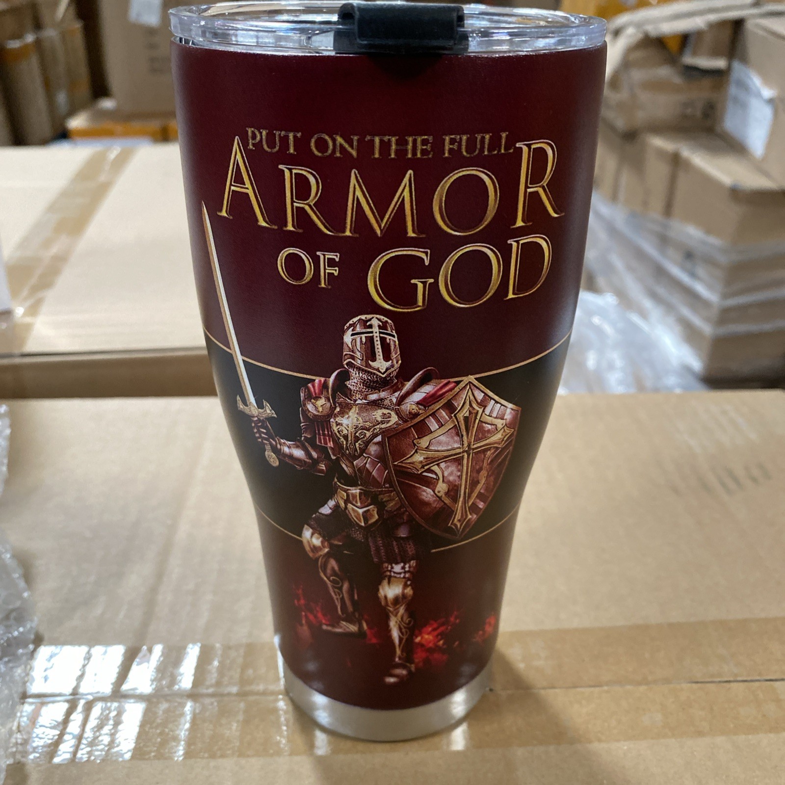 Christian Coffe Mug TumblerPut The Full Armor Of God Beautiful Finish!! 30oz.