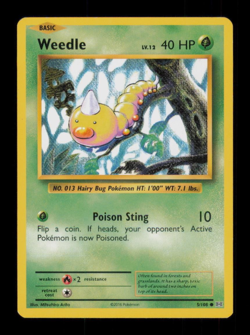 WEEDLE COMMON 5/108 LP POKEMON