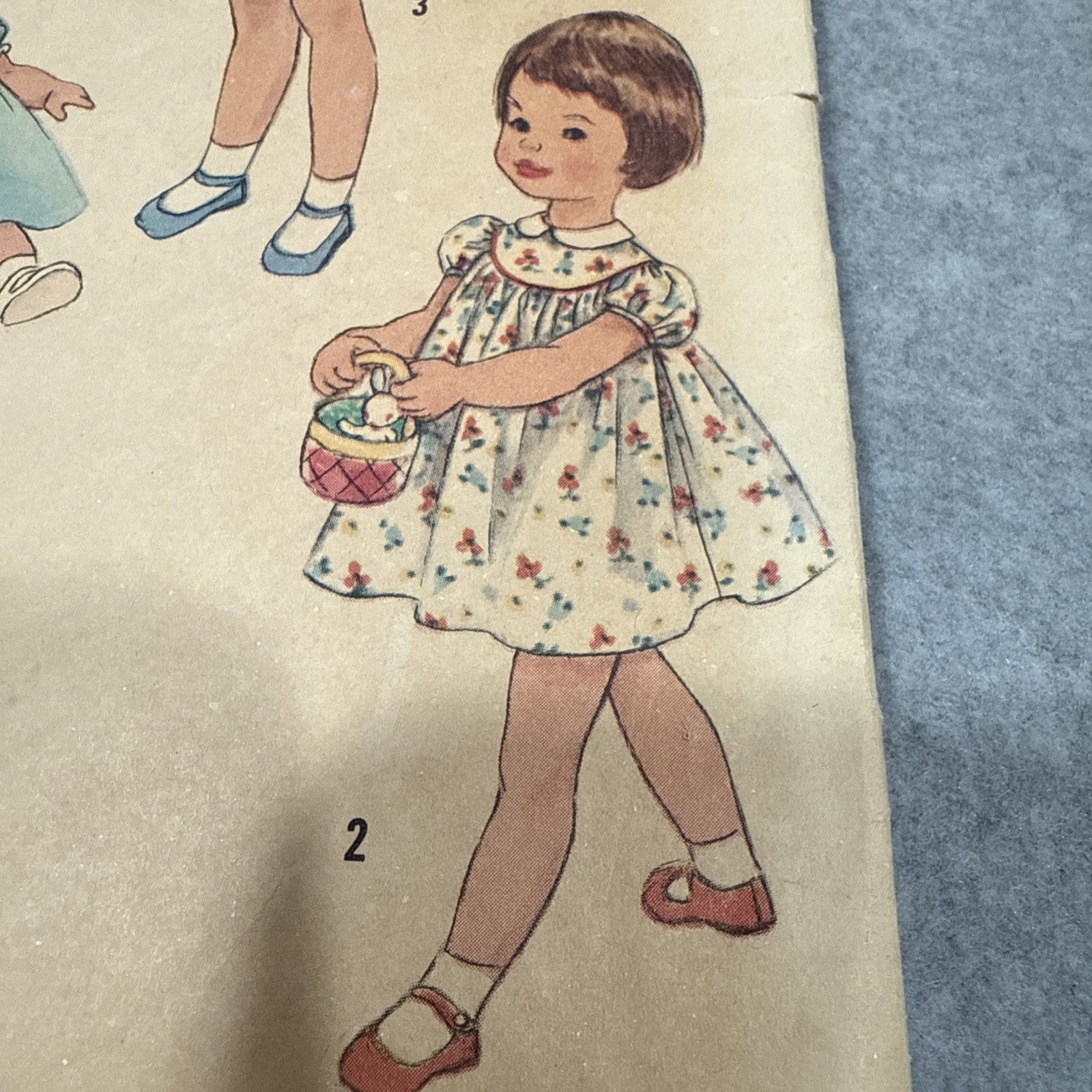 VTG Sewing Pattern Simplicity 2947 Baby Dress 50’s 6 – 12 Month Yoke Empire W