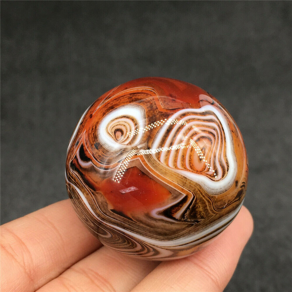 2Pack Natural Silk agate ball Quartz Crystal Sphere Ball Reiki Healing Gemstone
