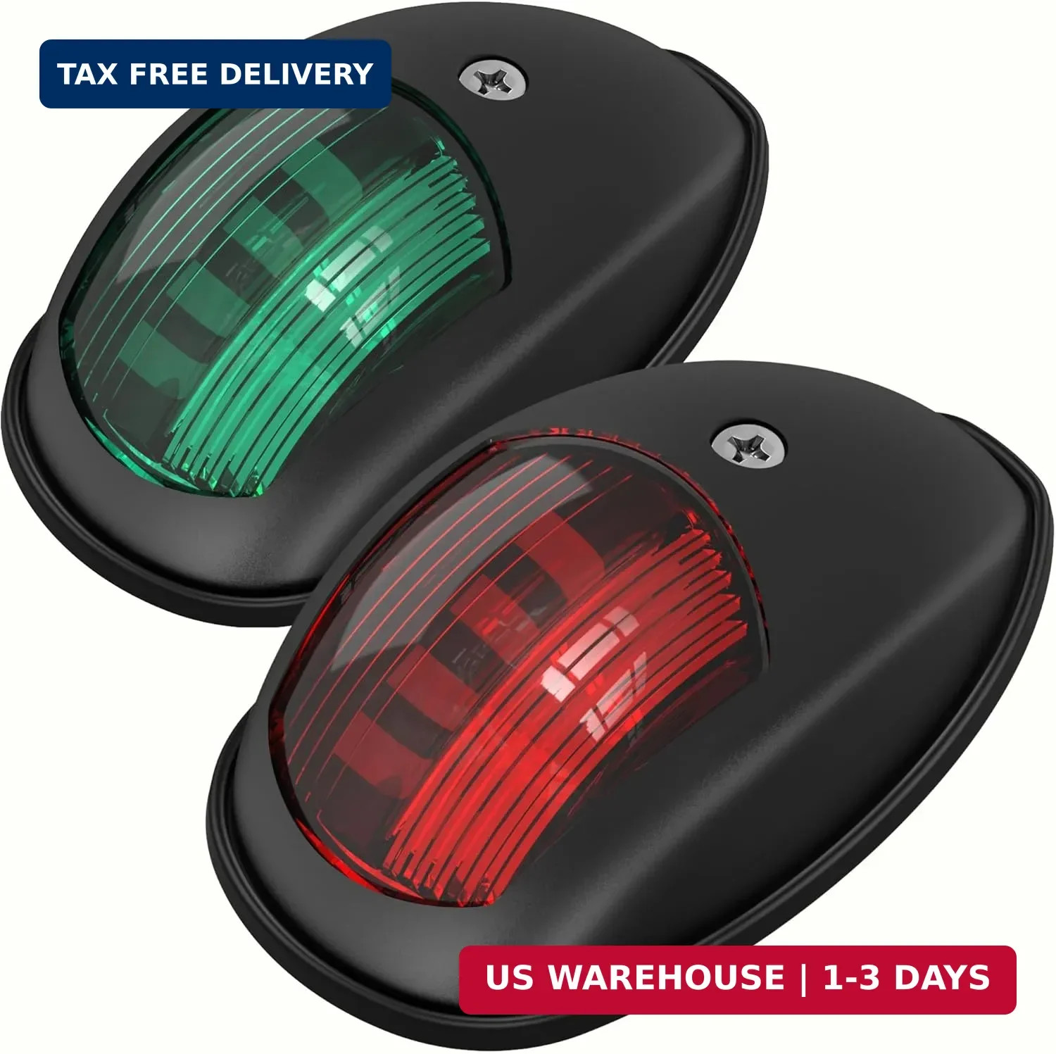 Obcursco Boat Navigation Lights, LED Red and Green Vertical Mount for Bow and St