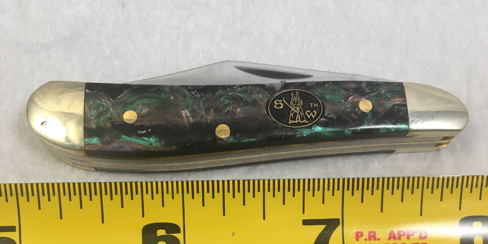 Steel Warrior Little Peanut 2 Blade 2 7/8” Closed Colorized Mother Of Pearl New
