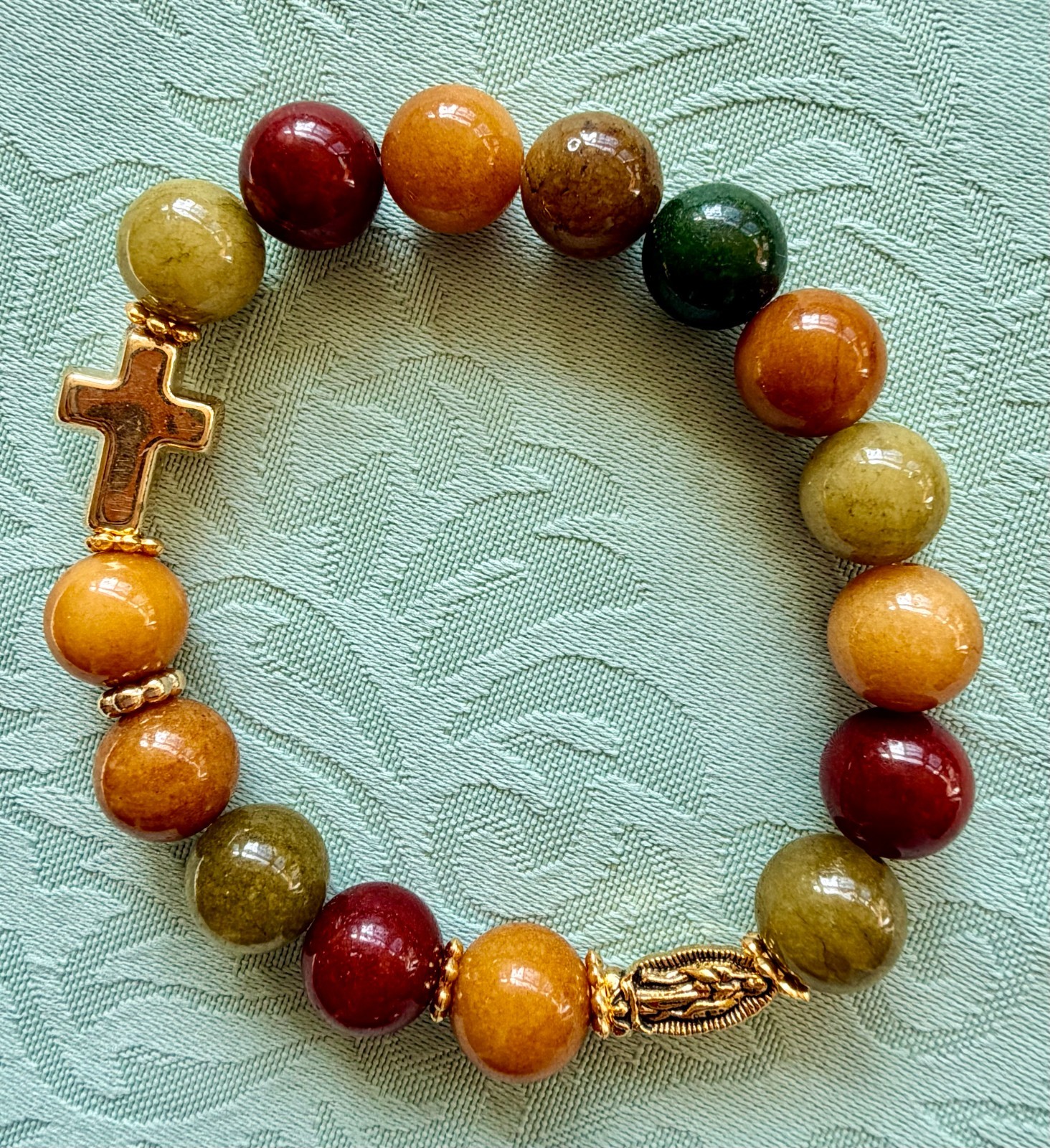 NATURAL STONE ROSARY BRACELETS