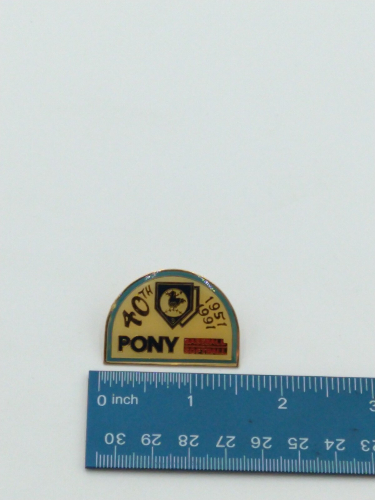 Pony Baseball & Softball 40th Anniversary Pin 1951-1991