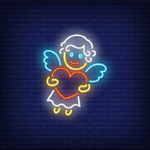 24″ Angle Wings Heart Flex LED Neon Sign Party Gift Wedding Bar Artwork Décor