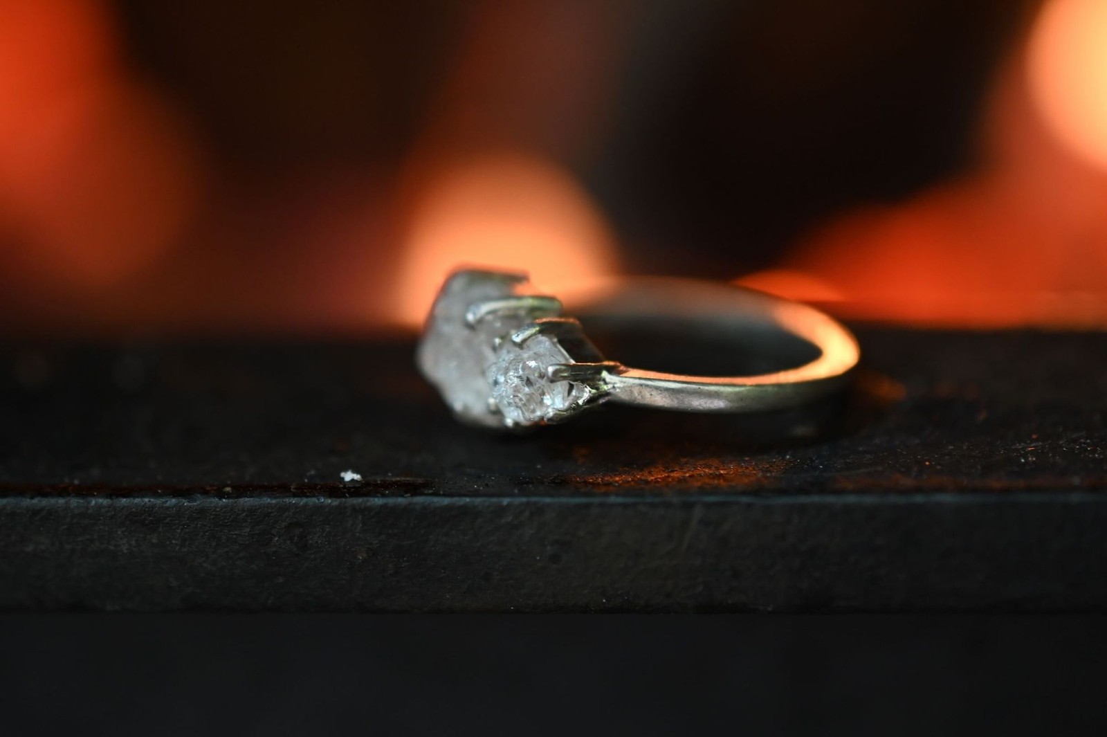 Raw Diamond Engagement Ring, Timeless Wedding Band, Classic Diamond Ring, Contem