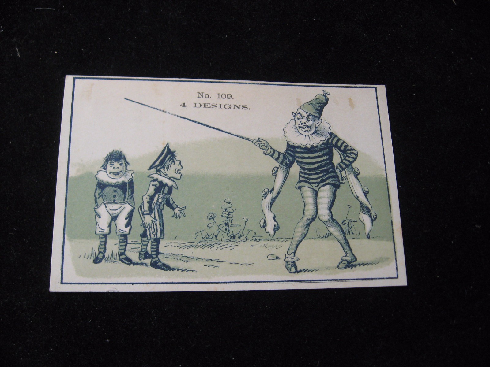 1800’s No. 109 4 Designs Clown Jester Theme Victorian Trade Card