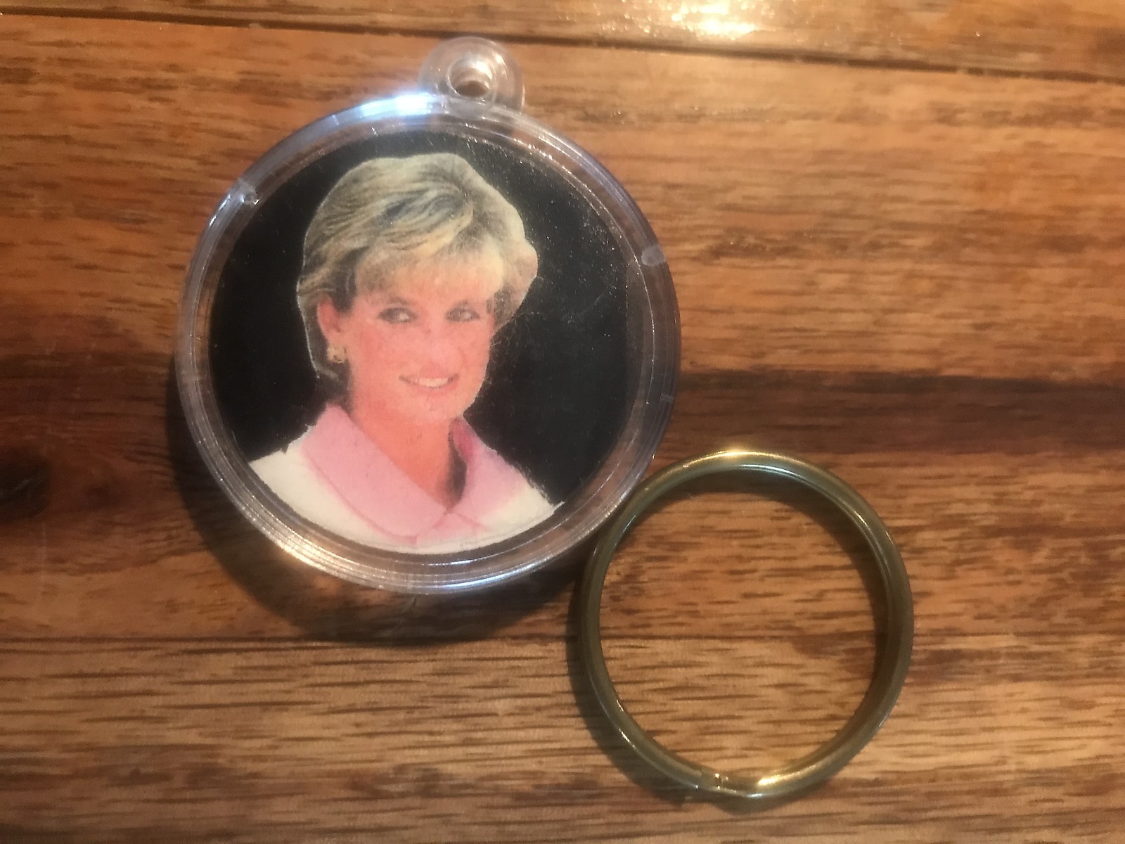 Princess Diana Picture Key FOB Chain Over 17 Years Old Blue Background